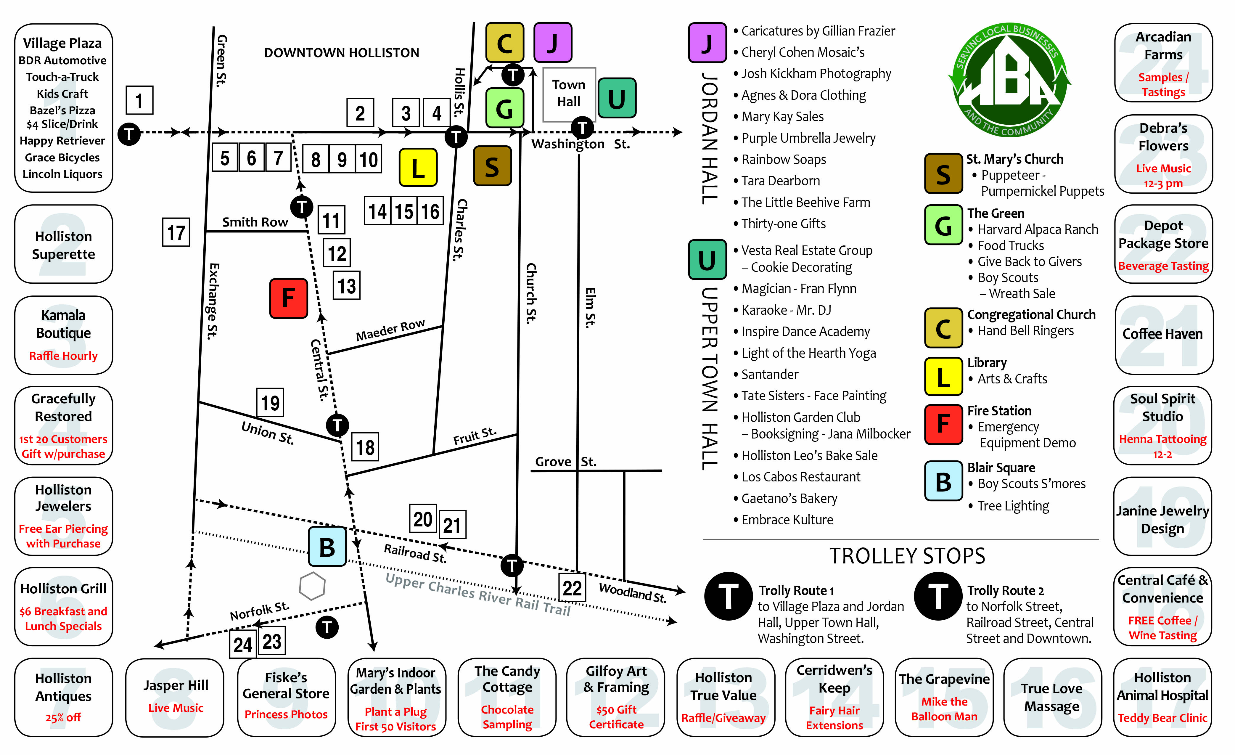 2017 Holliston Stroll Map