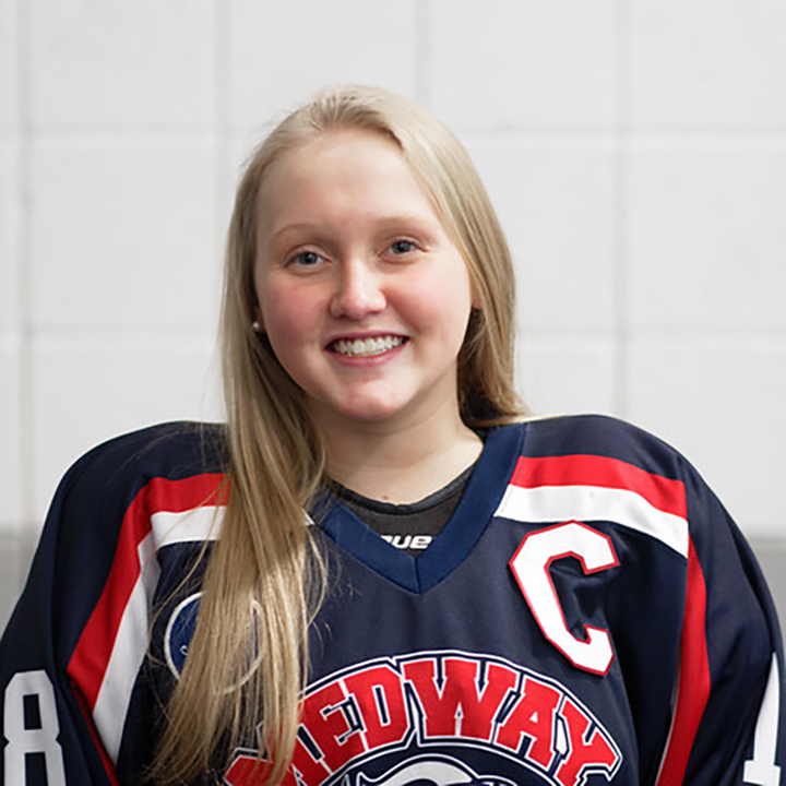 Captain Allie Smith, of Millis, shows a commitment to her sport in Medway-Ashland Girls’ Hockey, and she hopes to instill that love and commitment in younger players. 