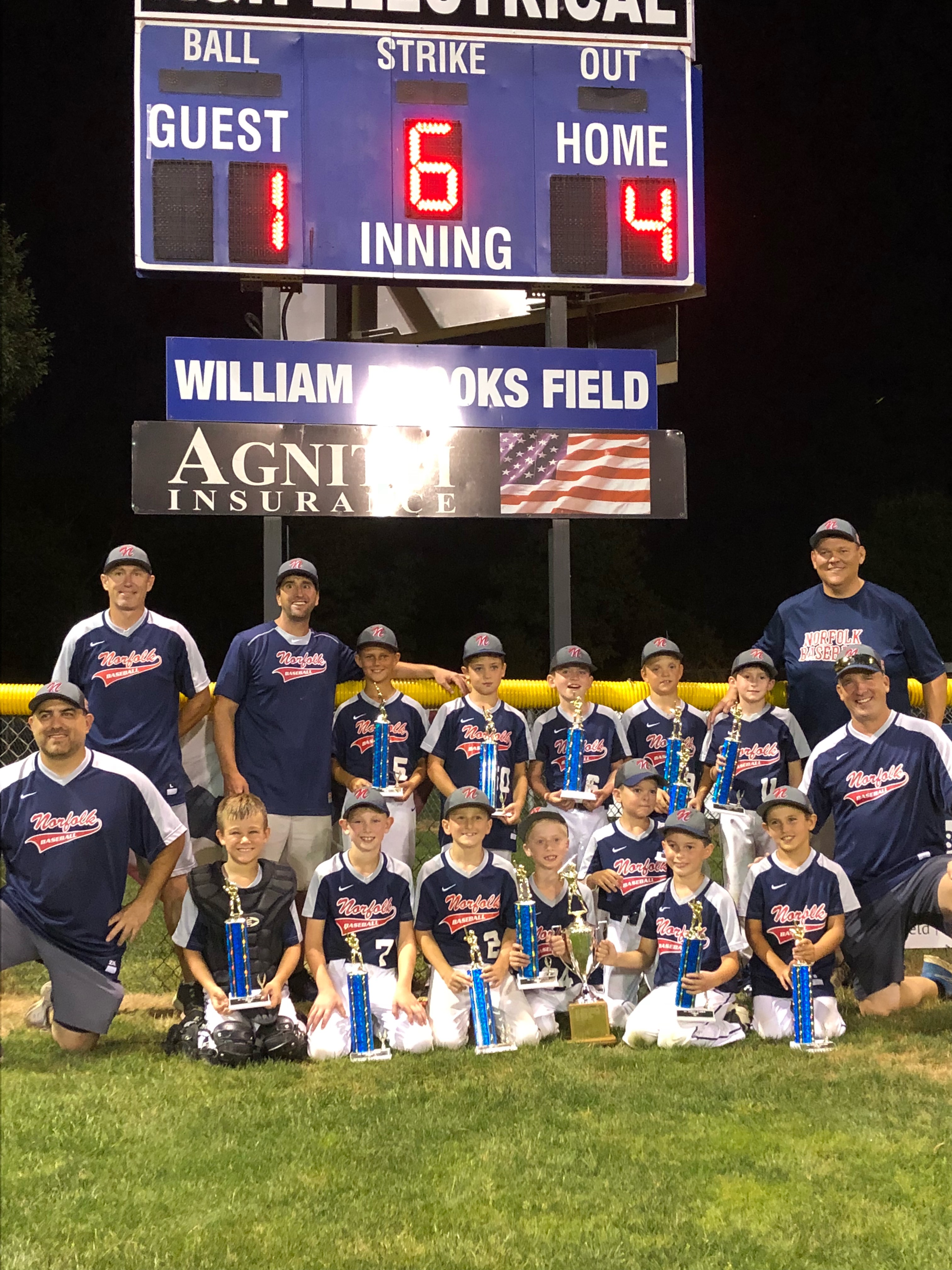 Front row:  Coach Nick Napoli, Jake Armour, Ben Bostrom,  Conor Alvezi, Ryan Marrone, Ben Hogan, Luke Napoli, Jack Dugas, and Head Coach Mike Armour. Back row:  Coach Mike Rose, Coach Steve Alvezi, Rocco Ruggiero, Connor LeFleur, Paxton Rose, Will Wainwright, Reece Feyler, and Coach Brent Wainwright.