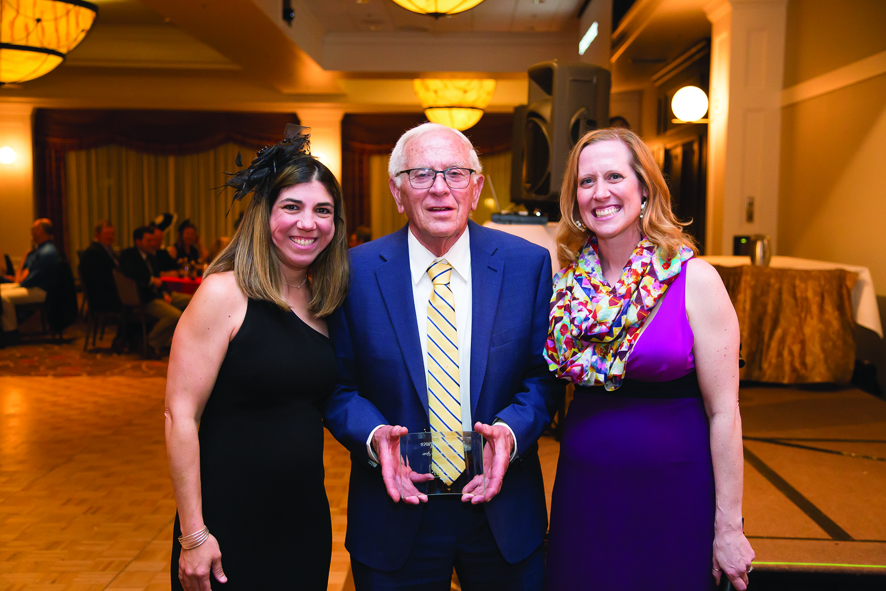 From left, NCL president Kelly Panepinto, Norfolk’s 2019 Person of the Year Richard Holmes, and gala chair Jennifer Oliver. 