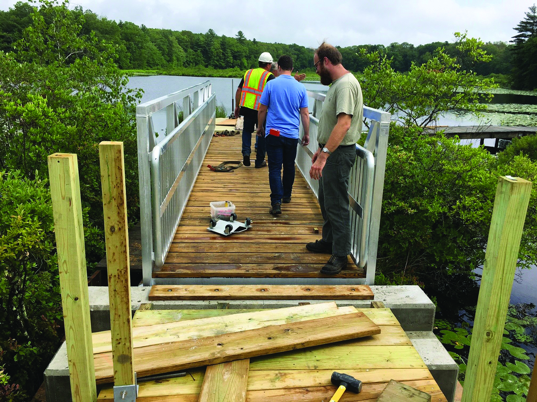 Boardwalk during early phase of construction.