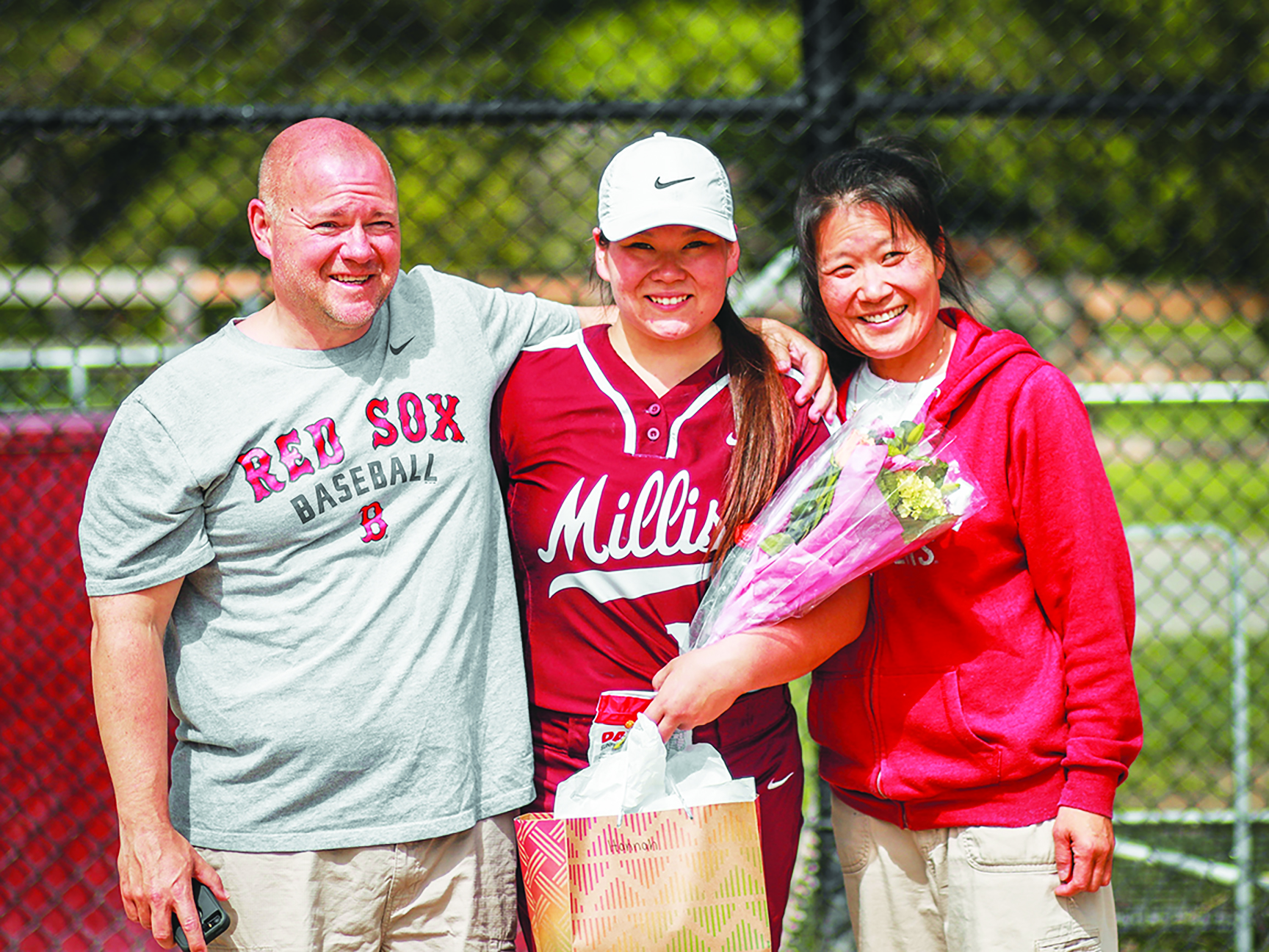 Hannah Finley might have been a newcomer to Millis a couple years ago, but the recent graduate was no stranger to softball. Photos by Adriana Arguijo