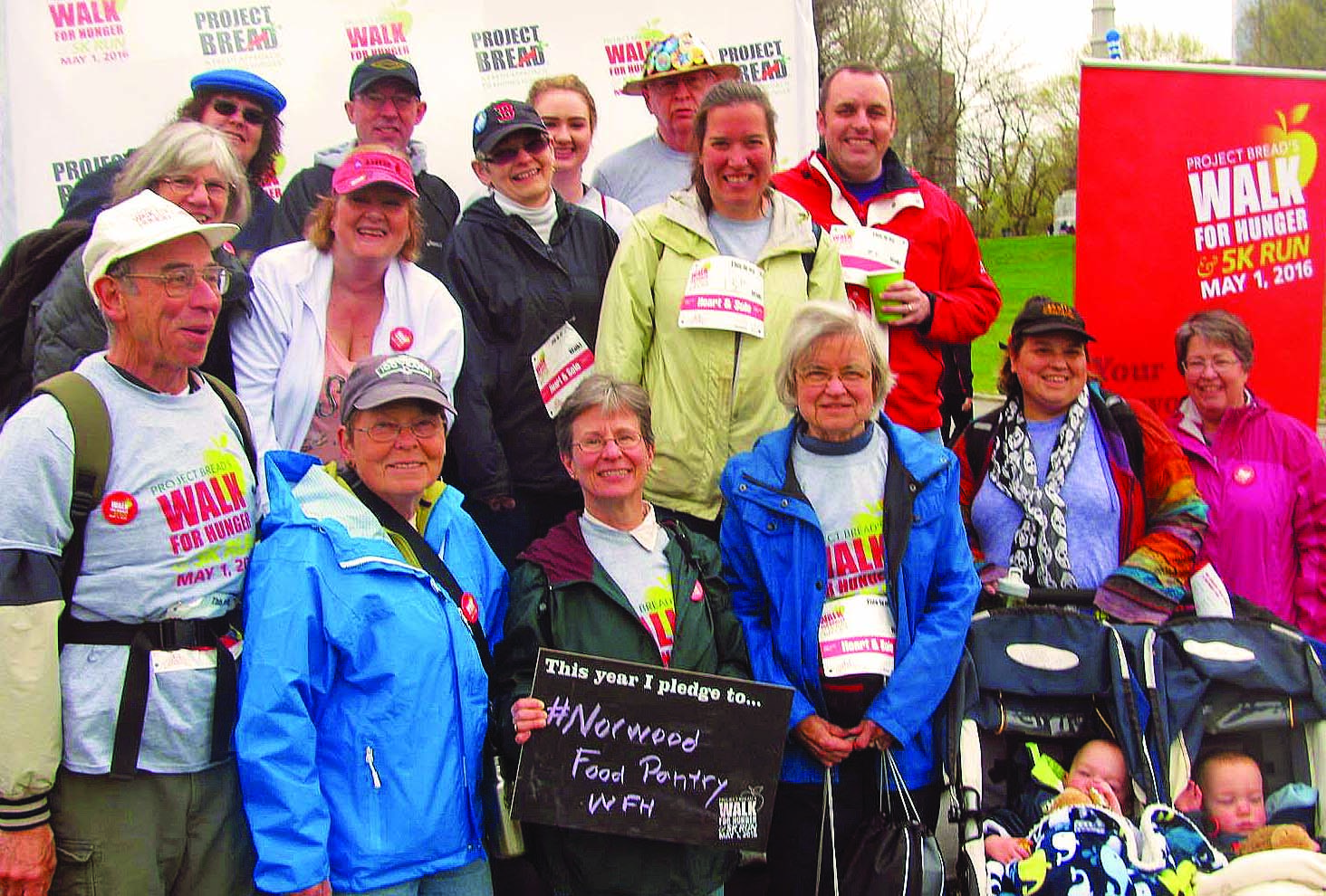 Last year’s Norwood Food Pantry Walk for Hunger Team included participants of all ages and raised over $10,000 for hungry neighbors.