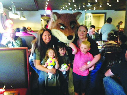 On Tuesday, May 23, Autism Eats, a group that organizes autism-friendly restaurant experiences for families, enjoyed a dinner out at Restaurant 45, complete with the New England Revolution’s mascot, Slyde.