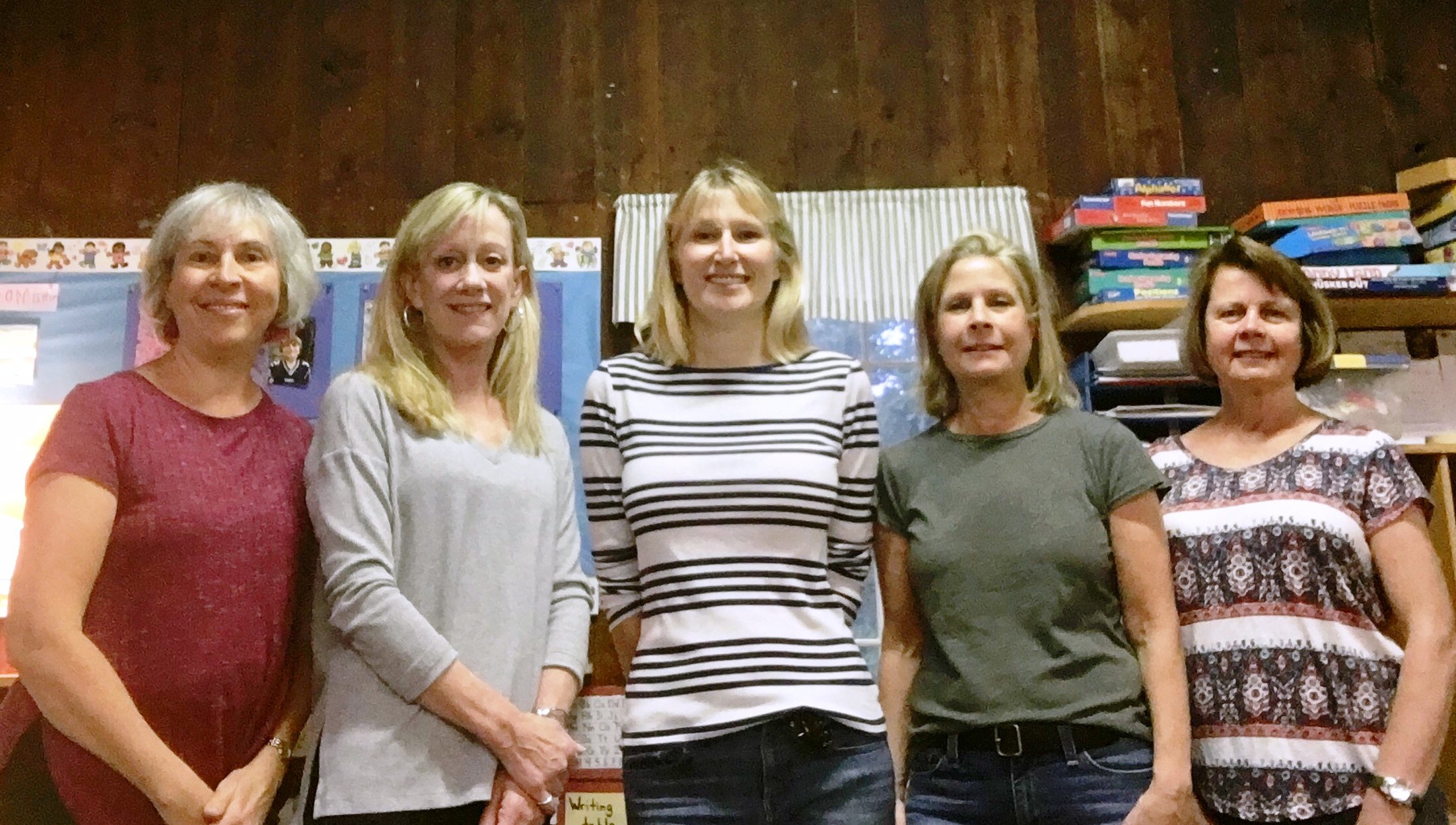 Teachers from the Wellesley Cooperative Nursery School will greet guests at their annual open house on Nov. 4. Left to right: School Director Jean Gooch, Christie Moses, Ann Mann, Jenny Jacoby and Lorraine Williamson. (Photo/supplied)