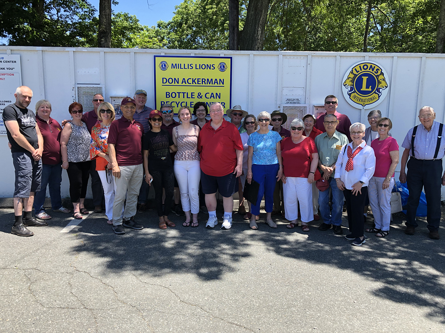 The Millis Lions Club has pledged all the money from its bottles and can shed at Millis Transfer Station to “make Millis a better place a nickel at a time.” At 75 years old, the club has funded many community service projects as well as state-level and international-level Lions Club causes. Photo used courtesy of Millis Lions Club.