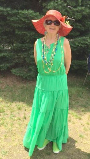 Walker can often be seen, many times in a costume, at the Ashland Farmers Market where she volunteers as a market host. (Photo/courtesy AFM)