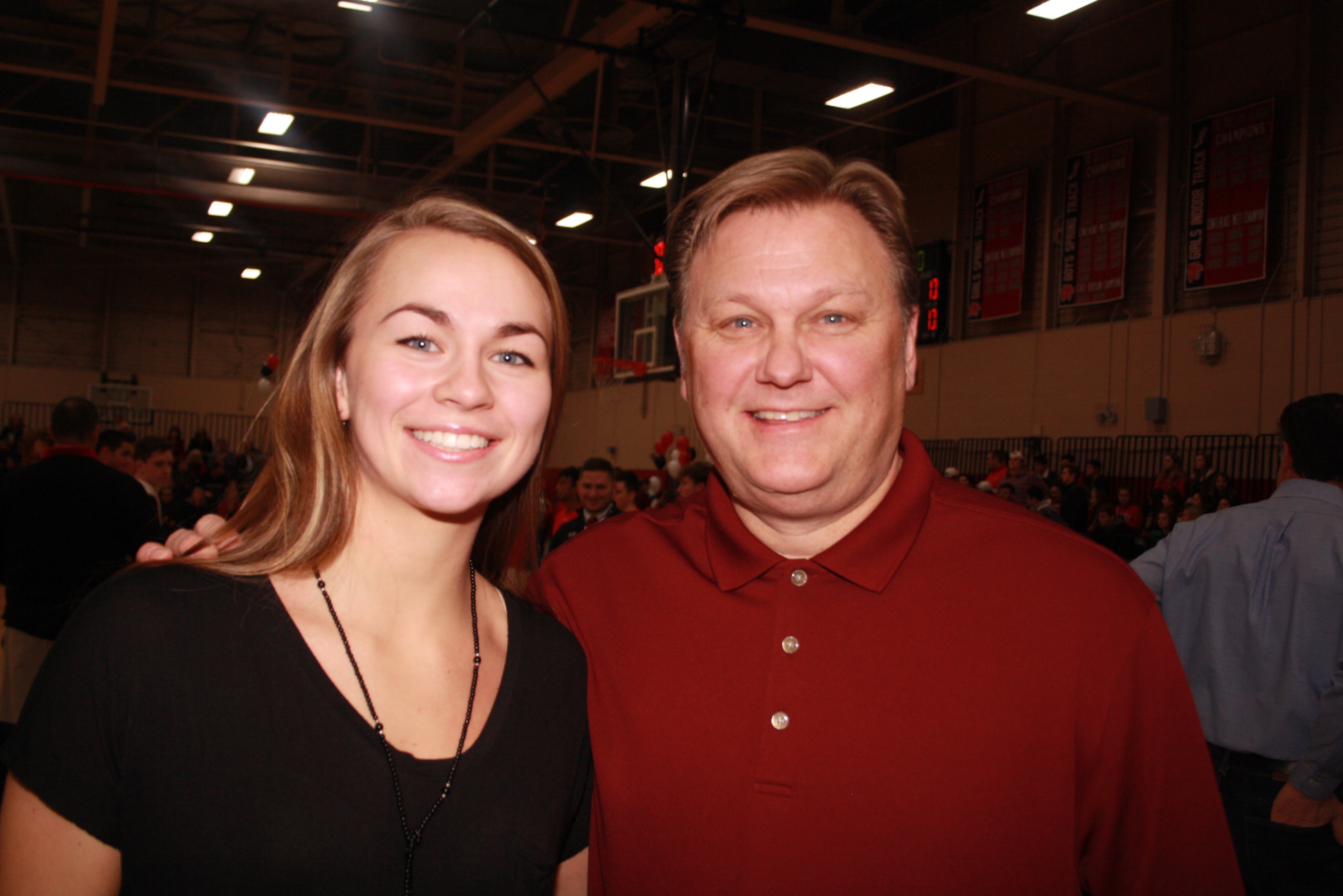 Kurt Lorenzen and his daughter, Kylie both have links to Holliston. Kurt is the new girls’ varsity basketball coach and Kylie, who scored 1,000 points at Holliston, finished her junior year at Southern New Hampshire University as an all-American.