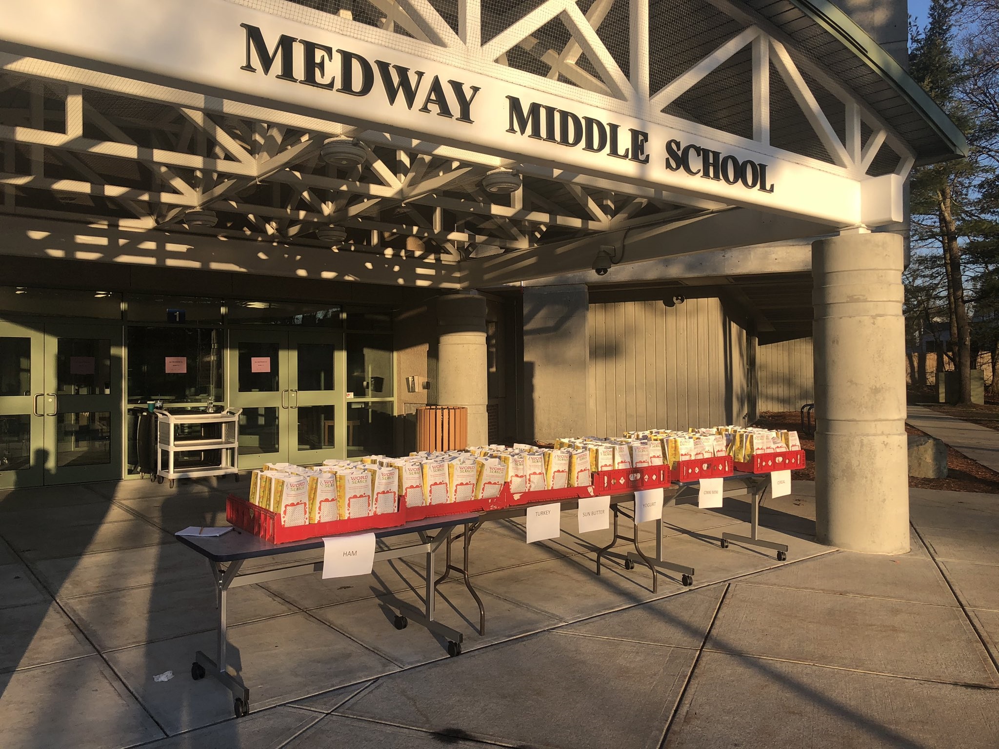 The Medway Public Schools is providing Medway families with meals during the ongoing school closures relating to COVID-19. (Photo Courtesy Medway Public Schools)