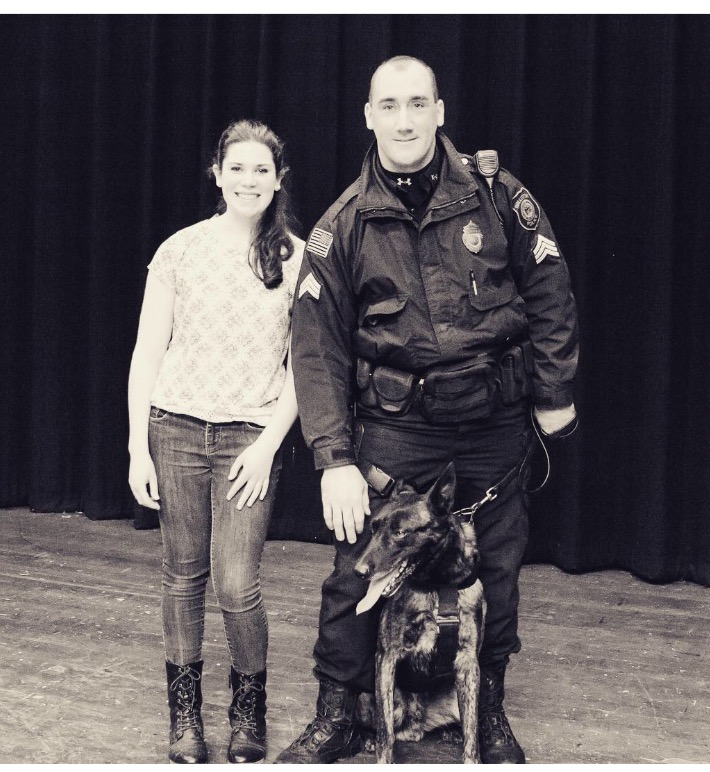 Millis High School Senior Brenna Nelson is raising funds for a S.W.A.T. vest for a local K-9 officer. She has worked with Holliston Police Department’s Sgt. Matt Stone and K-9 Cesh to raise awareness.