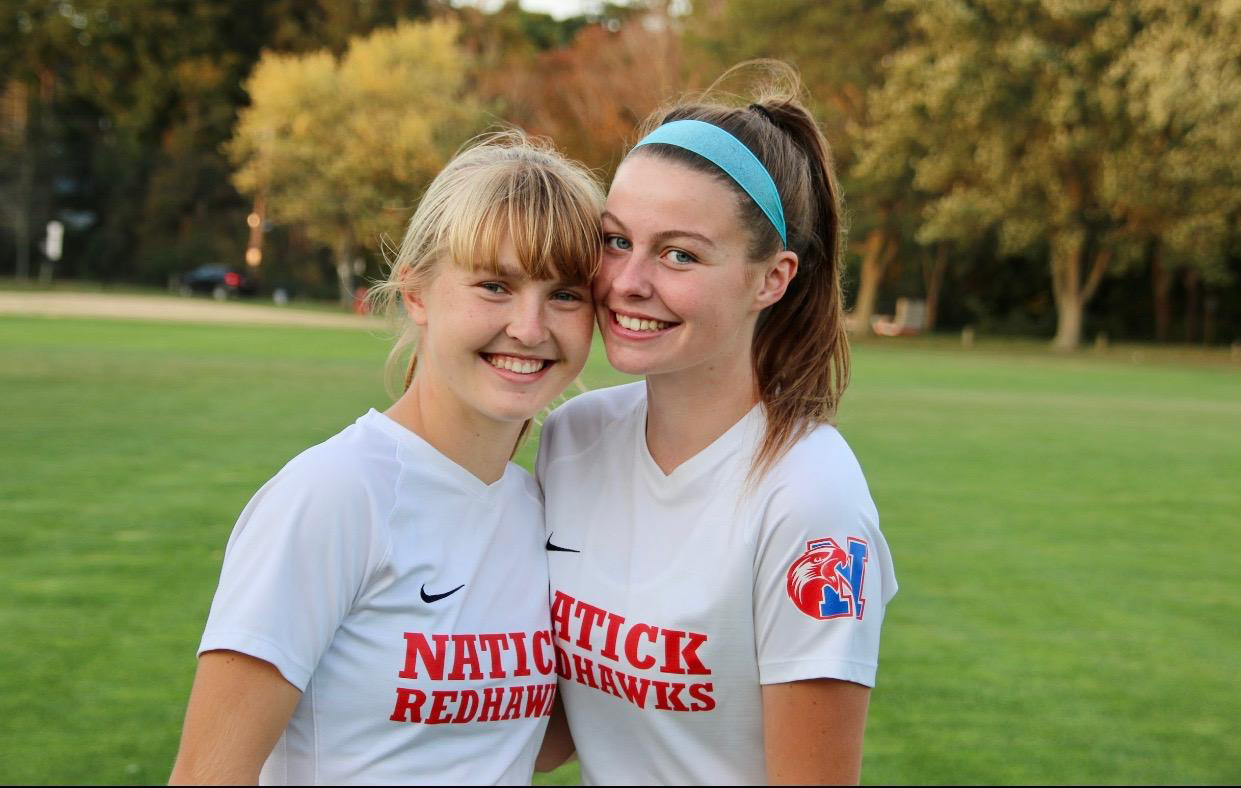 Laney Ross, left, and Kelsey Hatt are captains for the Natick High girls soccer team.