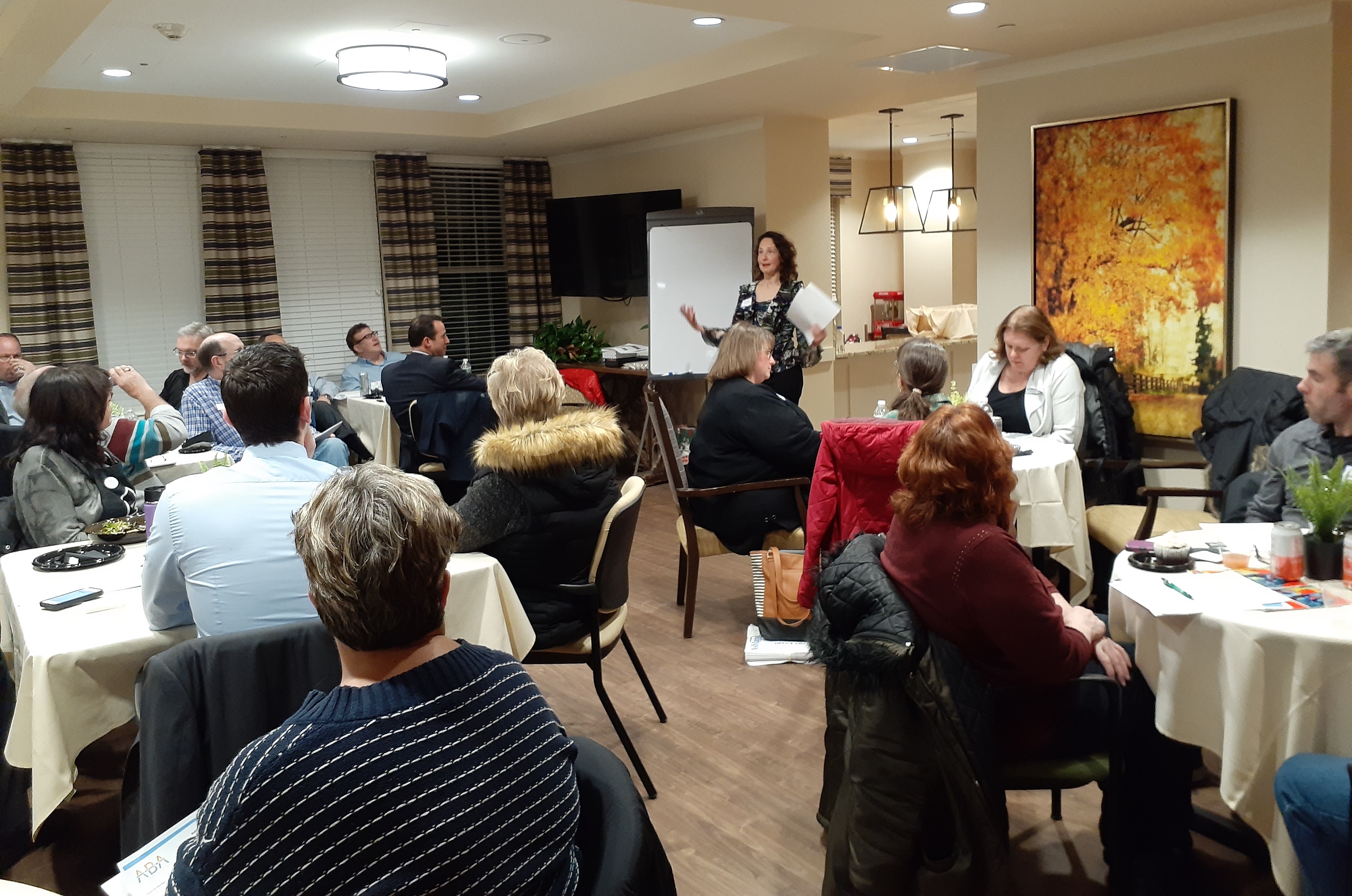 ABA membership and attendance at its programs, like this one held at The Residence at Valley Farm with over 50 people, has been steadily growing in recent months. (Photo/Cynthia Whitty)